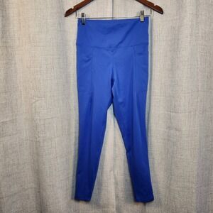 Danskin High Waisted Athletic Leggings Women's M Blue Pockets Yoga Running Gym